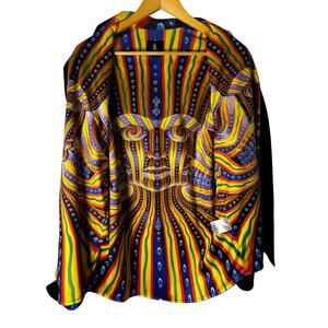 RARE Threyda Artist Collaboration Button Up Hidden Psychedelic Art Shirt M